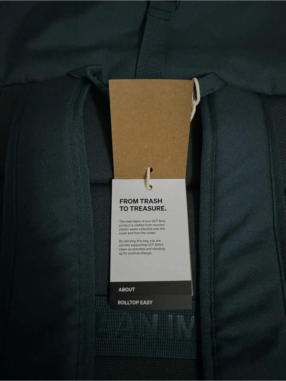 GOT BAG NWT Dark Teal Roll-Top Backpack